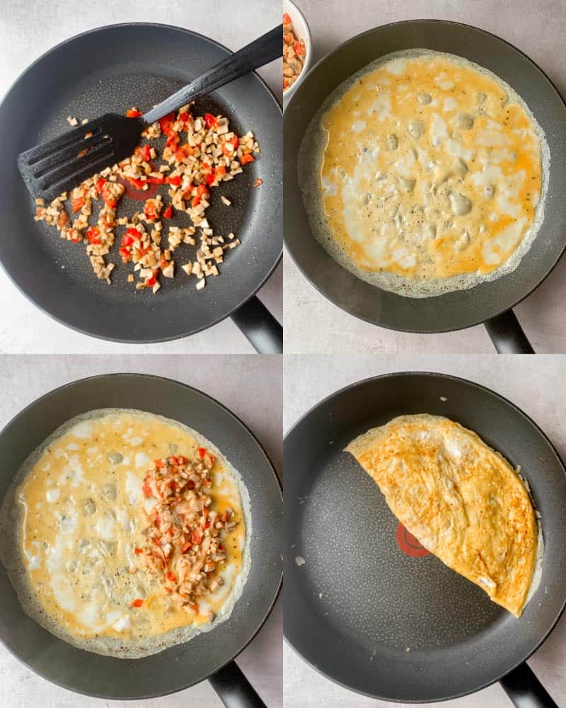 How to cook perfect omelet with mushrooms and cheese