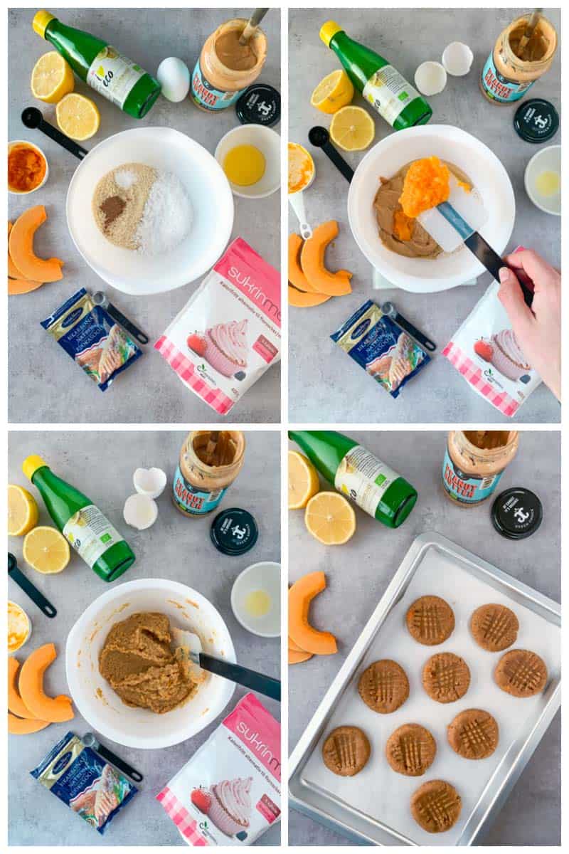 Step by step how to make pumpkin peanut butter cookies