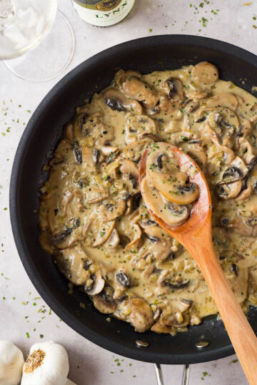White wine mushroom sauce with cream - Here To Cook