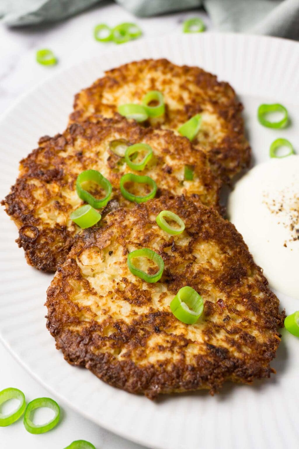Keto Cheesy Cauliflower Hash Browns